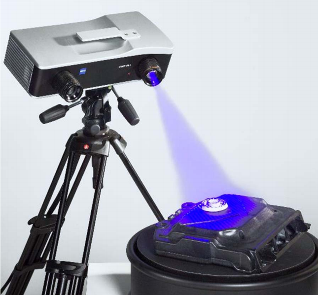 Image of Our Zeiss Comet Blue light scanner in use