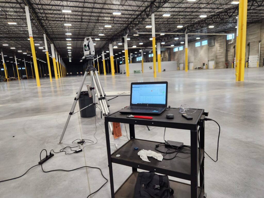 Leica laser tracker used of leveling alignment of measurement fixtures
